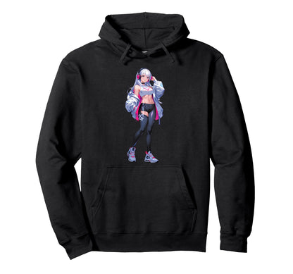 Kawaii Anime Listening To Music Sexy Anime Hoodie - Minimalist Print Unisex - T-Shirt, Sweatshirt, Hoodie