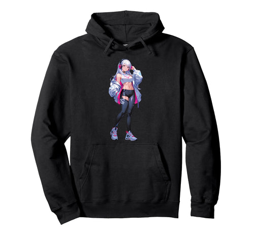 Kawaii Anime Listening To Music Sexy Anime Hoodie - Minimalist Print Unisex - T-Shirt, Sweatshirt, Hoodie