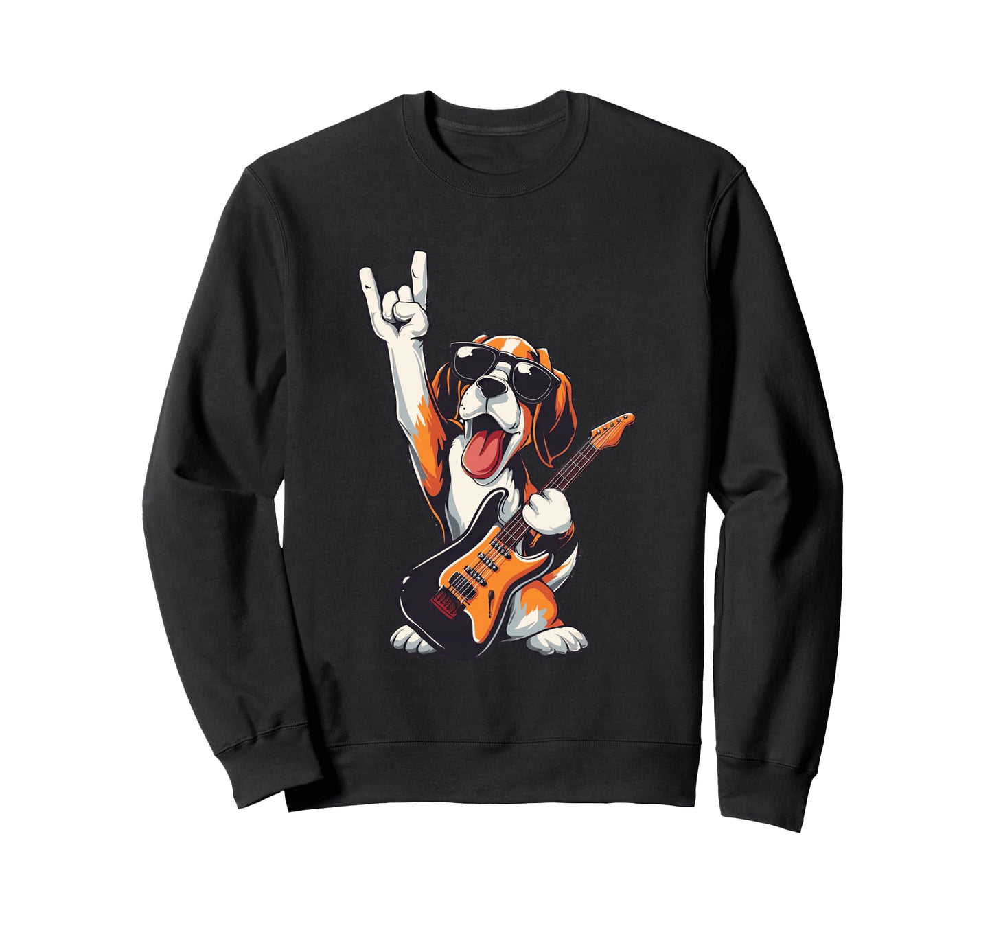 Rock Dog Funny Animal Musician Sweatshirt - Fun Novelty Design for Adults - T-Shirt, Sweatshirt, Hoodie