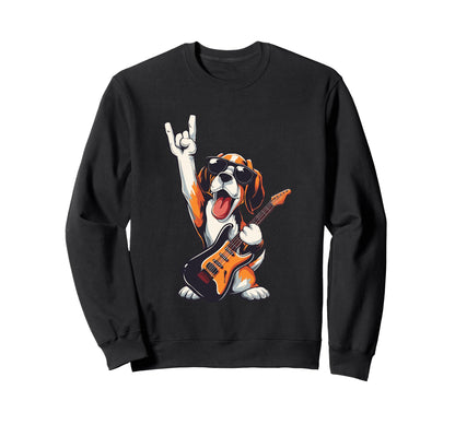 Rock Dog Funny Animal Musician Sweatshirt - Fun Novelty Design for Adults - T-Shirt, Sweatshirt, Hoodie