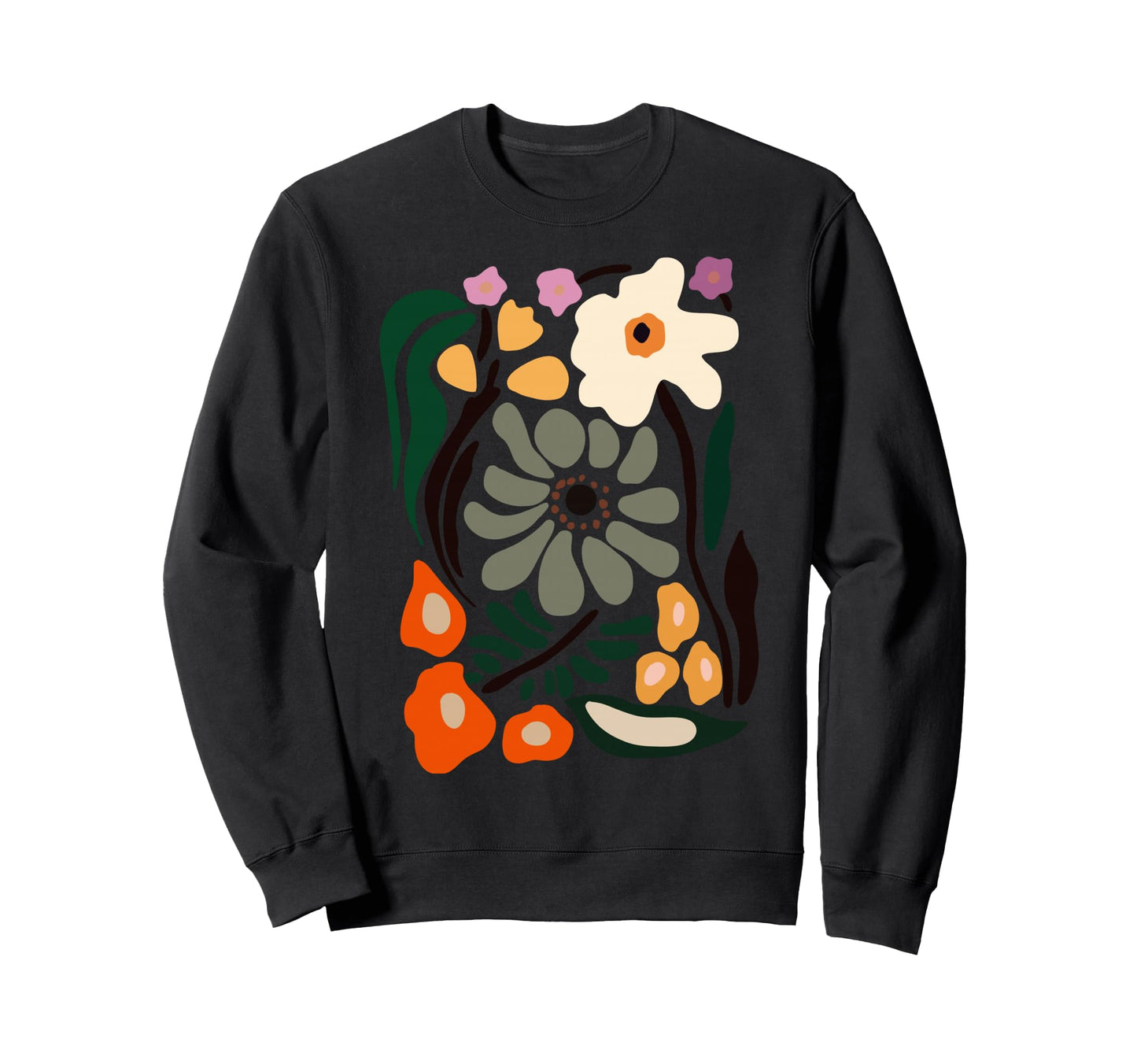 Boho Flower Aesthetic Paint Sweatshirt - Fun Novelty Design Men Women - T-Shirt, Sweatshirt, Hoodie