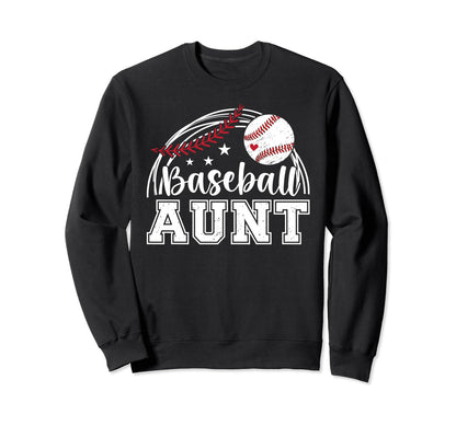 Baseball Aunt Proud Auntie Baseball Sweatshirt - Novelty Apparel Men Women - T-Shirt, Sweatshirt, Hoodie