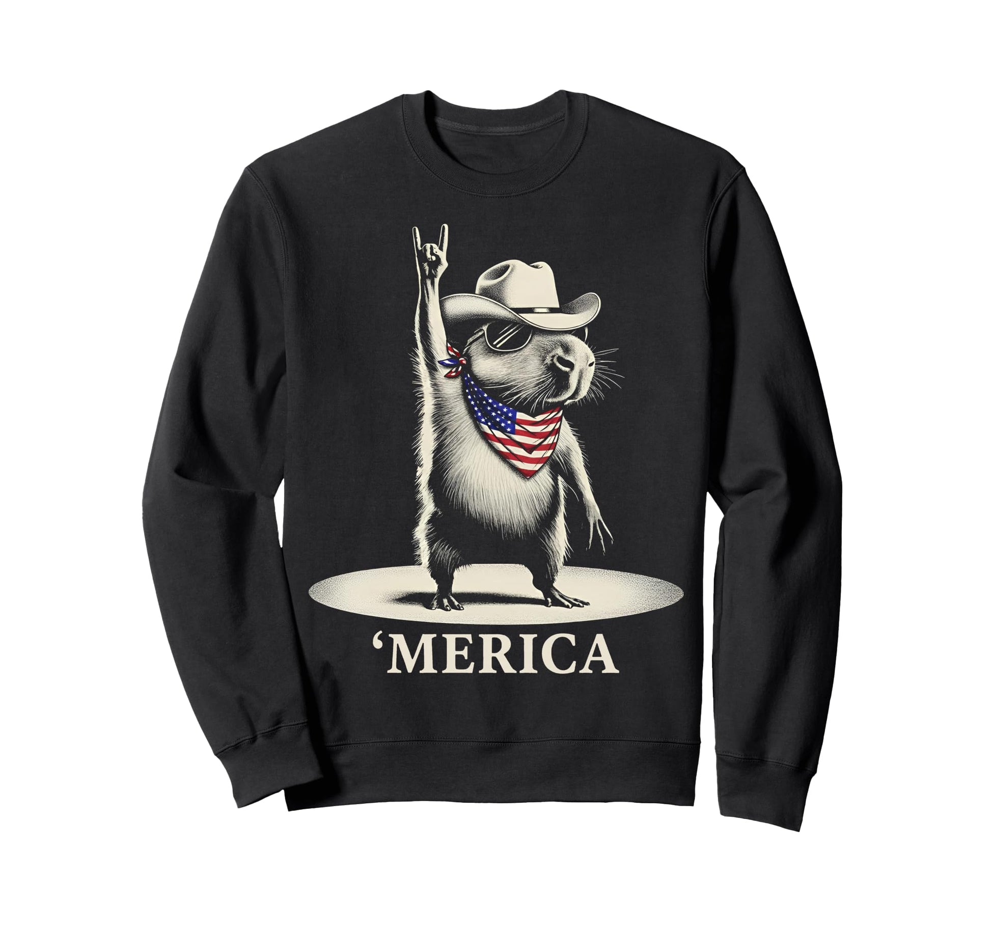 Usa Merica Capybara 4Th July Funny Sweatshirt - Novelty Apparel for Adults - T-Shirt, Sweatshirt, Hoodie