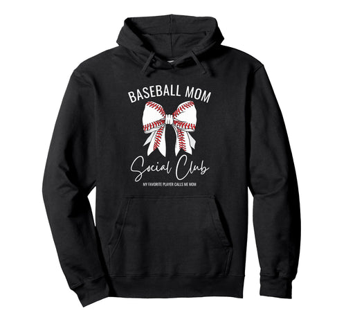 Baseball Mom Social Club Game Day Funny Hoodie - Unique Graphic for Adults - T-Shirt, Sweatshirt, Hoodie