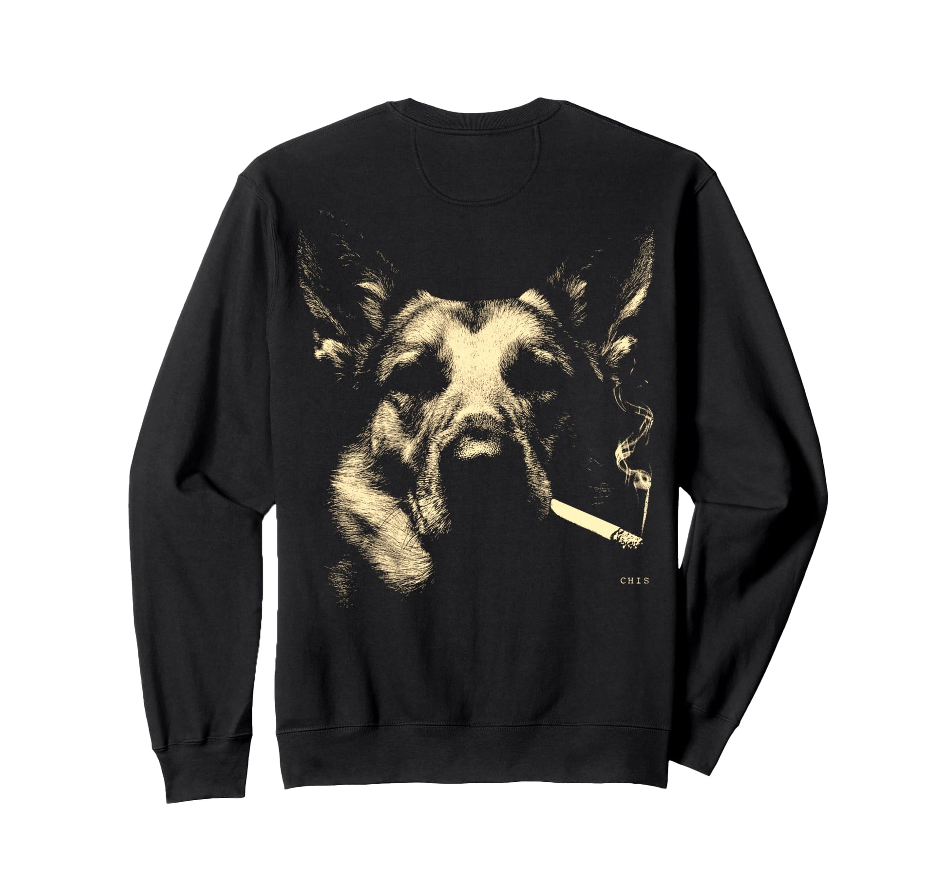 German Shepherd Smoking Cigarette Sweatshirt - Unique Graphic Men Women - T-Shirt, Sweatshirt, Hoodie
