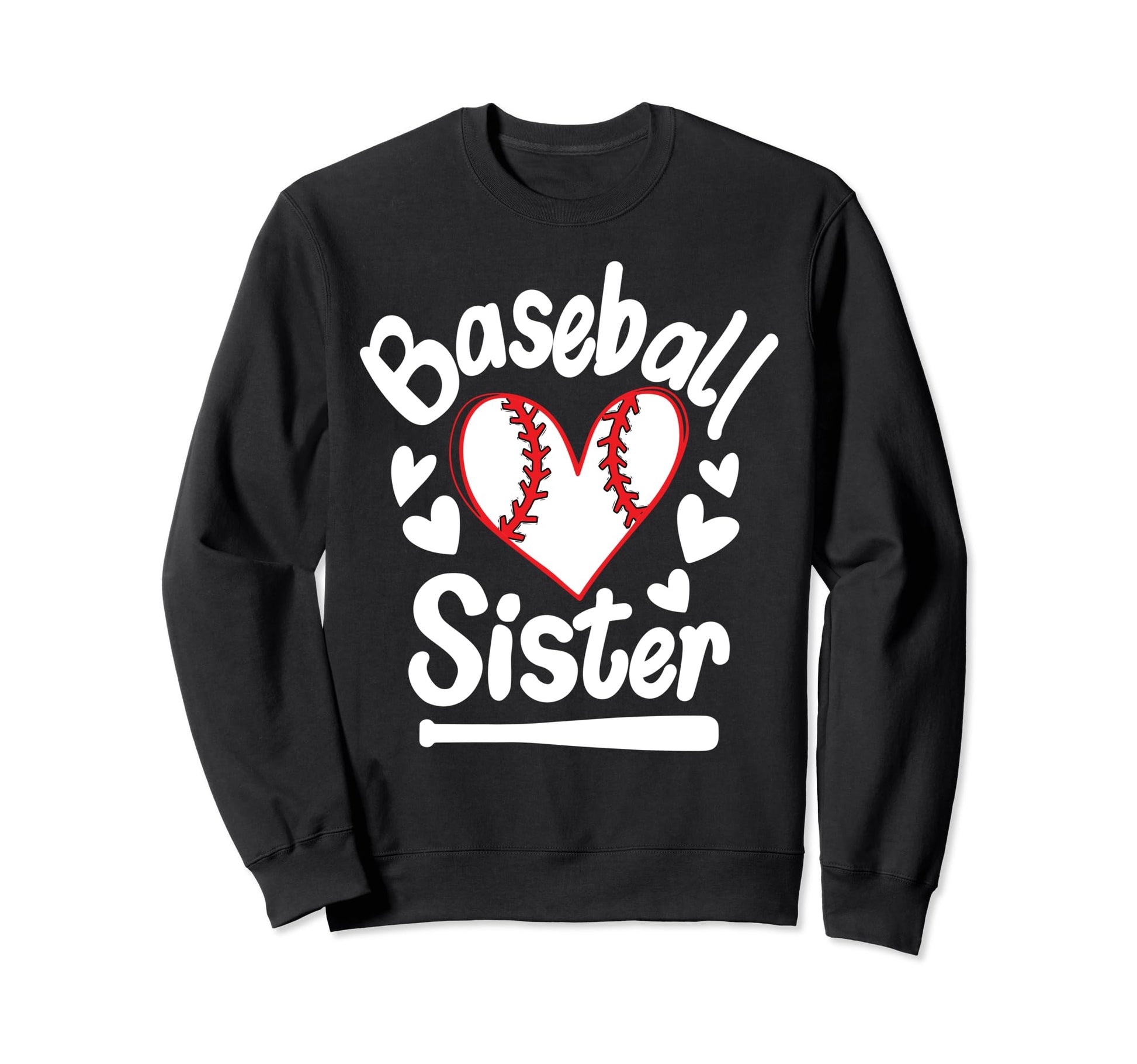 Baseball Sister Heart Big Sister Sweatshirt - Custom Art Print Unisex - T-Shirt, Sweatshirt, Hoodie