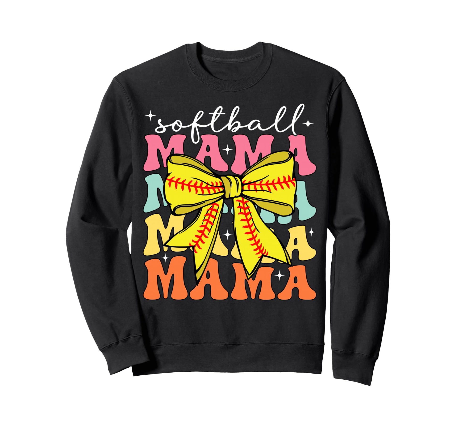 Softball Mama Coquette Bow Softball Mom Sweatshirt - Graphic Print Unisex - T-Shirt, Sweatshirt, Hoodie