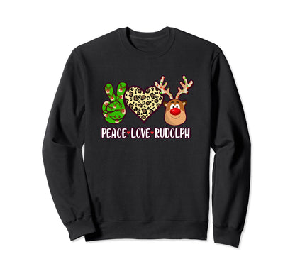 Reindeer Peace Sign Heart Peace Sweatshirt - Custom Art Print Men Women - T-Shirt, Sweatshirt, Hoodie