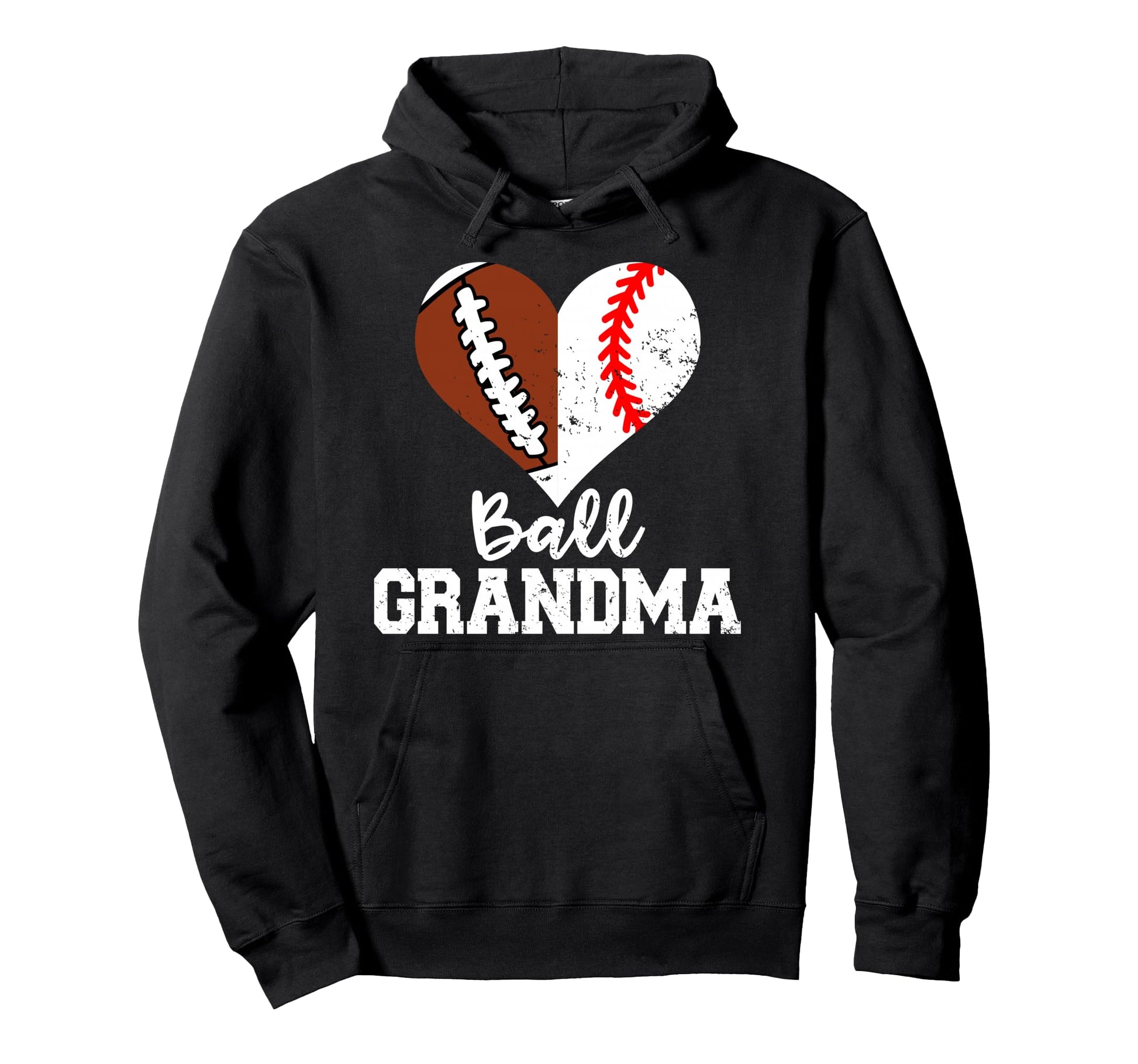 Ball Grandma Funny Football Baseball Grandma Hoodie - Trendy Graphic Unisex - T-Shirt, Sweatshirt, Hoodie