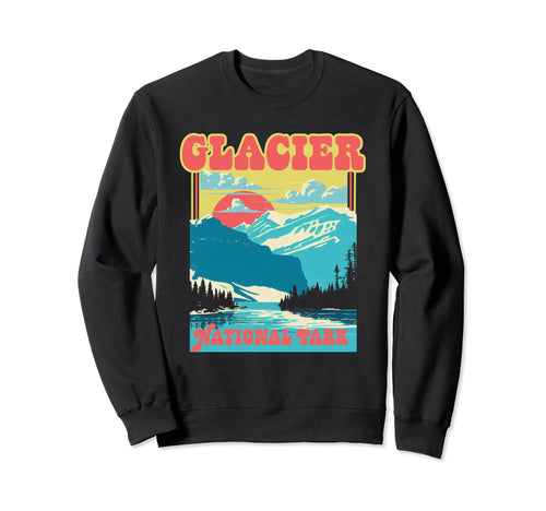Glacier National Park Montana Souvenir Sweatshirt - Trendy Graphic Unisex - T-Shirt, Sweatshirt, Hoodie