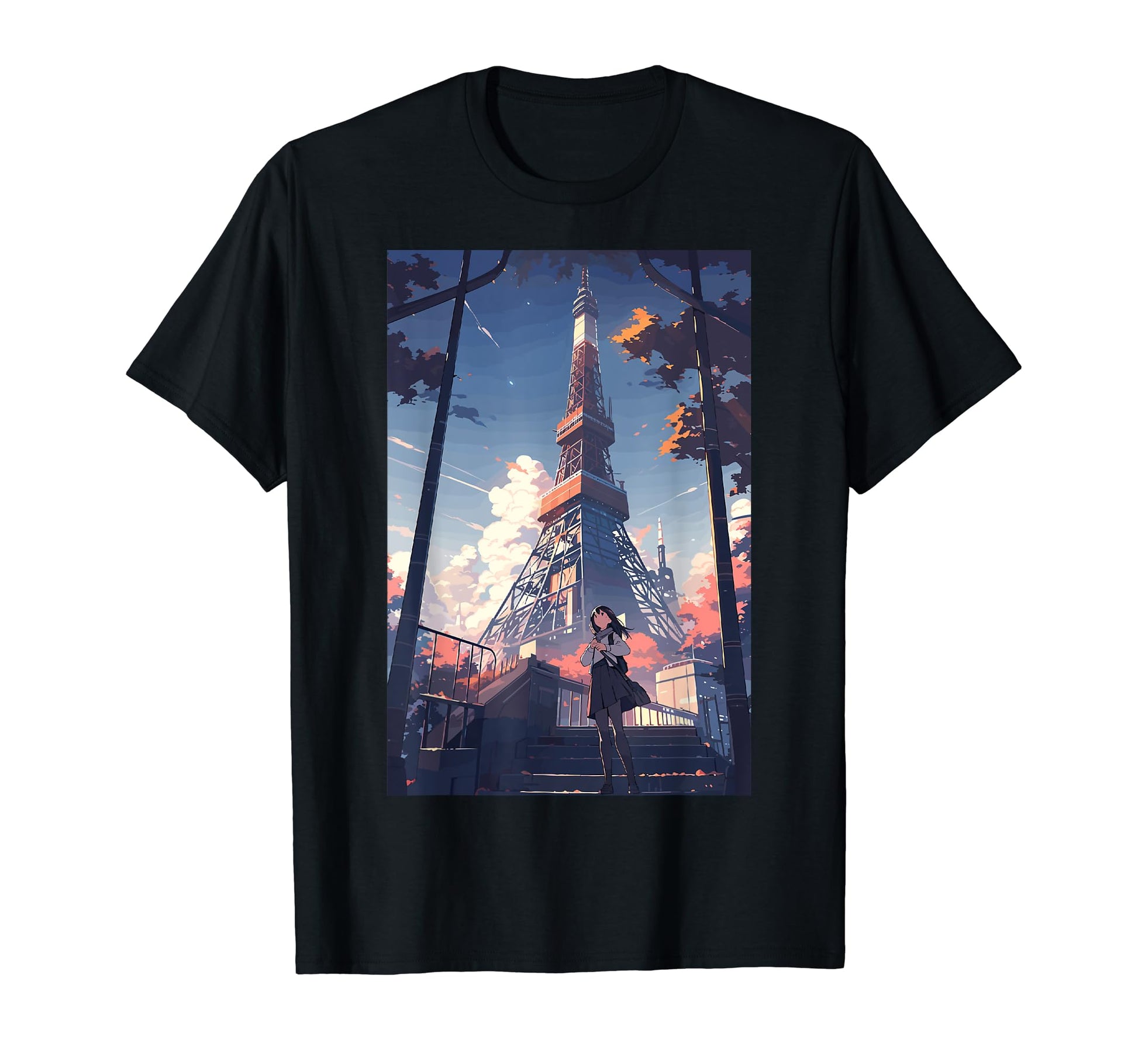 Tokyo Tower Aesthetic Vaporwave T-Shirt - Casual Everyday Wear for Adults - T-Shirt, Sweatshirt, Hoodie