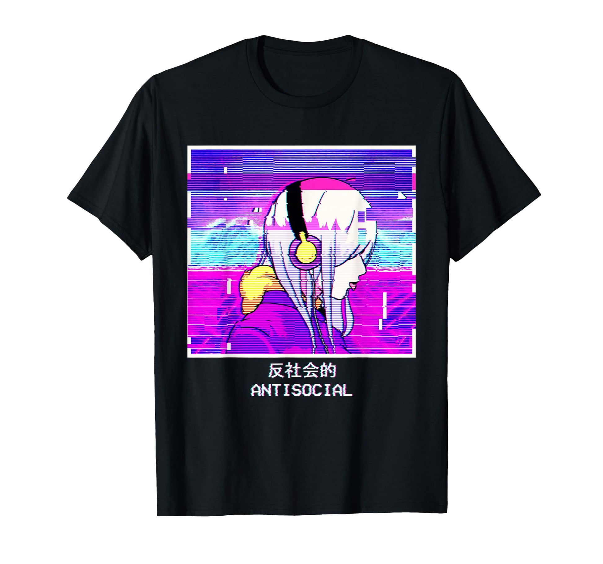 Antisocial Anime Japanese Vaporwave T-Shirt - Trendy Graphic Men Women - T-Shirt, Sweatshirt, Hoodie