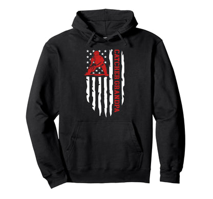 Baseball Catcher Grandpa Baseball Hoodie - Aesthetic Graphic for Adults - T-Shirt, Sweatshirt, Hoodie