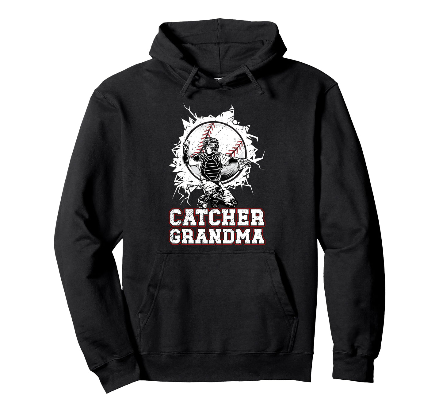 Baseball Catcher Grandma Baseball Hoodie - Trendy Graphic for Adults - T-Shirt, Sweatshirt, Hoodie