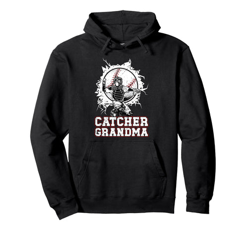 Baseball Catcher Grandma Baseball Hoodie - Trendy Graphic for Adults - T-Shirt, Sweatshirt, Hoodie