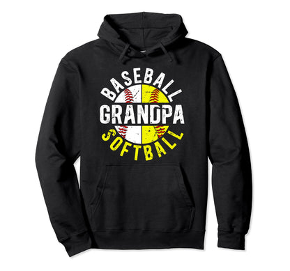 Baseball Softball Grandpa Softball Hoodie - Trendy Graphic Men Women - T-Shirt, Sweatshirt, Hoodie