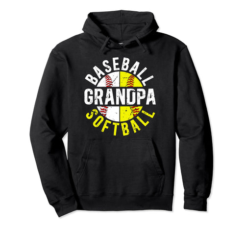 Baseball Softball Grandpa Softball Hoodie - Trendy Graphic Men Women - T-Shirt, Sweatshirt, Hoodie