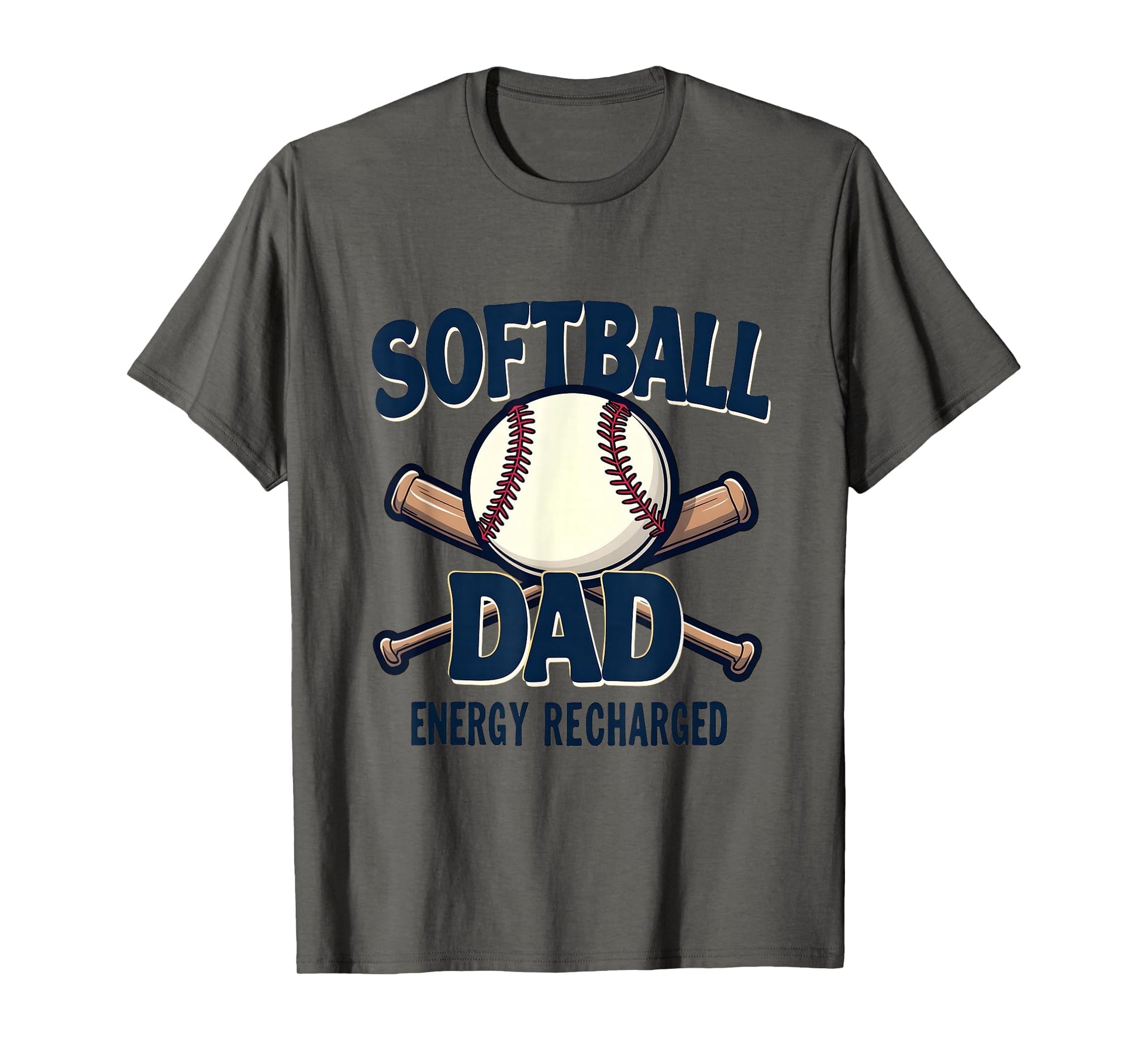 Softball Dad Energy Recharged Baseball T-Shirt - Graphic Print for Adults - T-Shirt, Sweatshirt, Hoodie