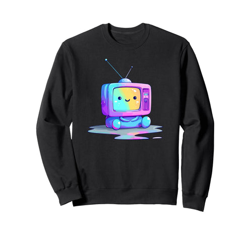 Kawaii Tv Rainbow Pastel Vaporwave Sweatshirt - Graphic Print for Adults - T-Shirt, Sweatshirt, Hoodie