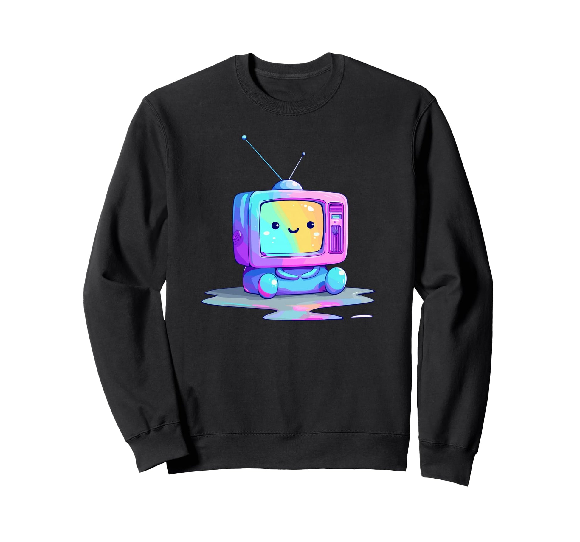 Kawaii Tv Rainbow Pastel Vaporwave Sweatshirt - Custom Art Print Men Women - T-Shirt, Sweatshirt, Hoodie