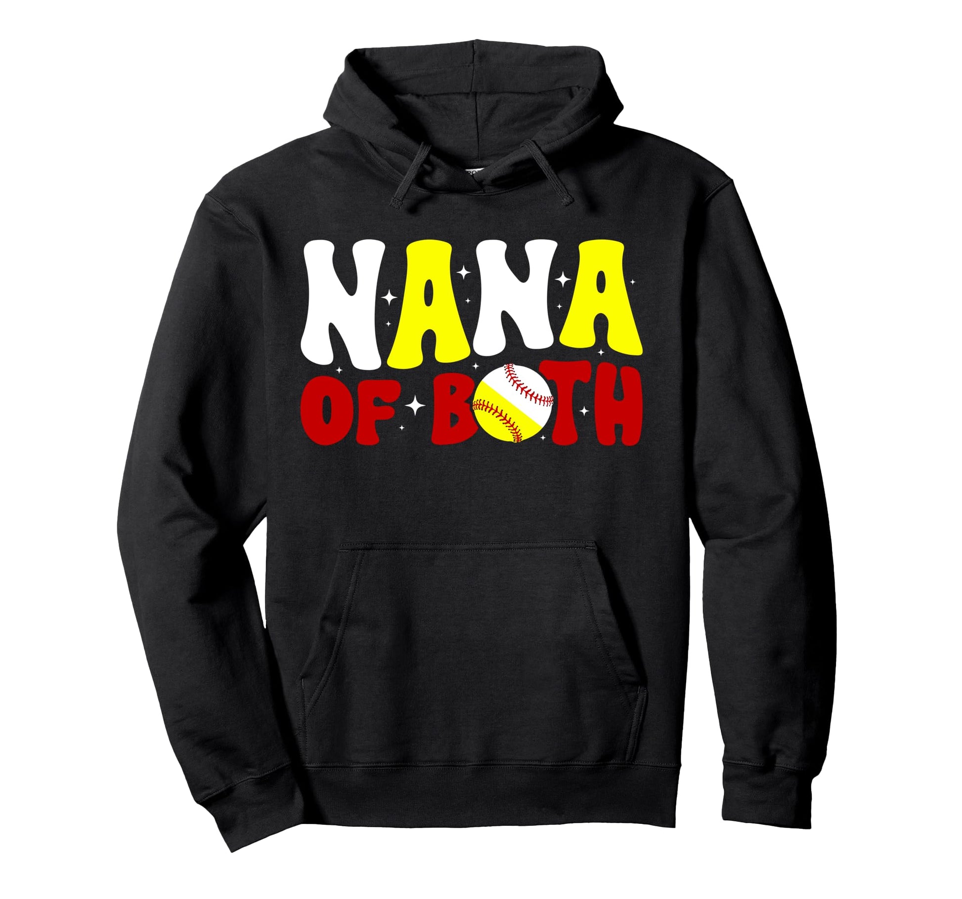 Nana Both Groovy Baseball Softball Nana Hoodie - Minimalist Print Unisex - T-Shirt, Sweatshirt, Hoodie