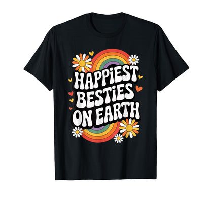 Happiest Besties Earth Rainbow Matching T-Shirt - Unique Graphic Unisex - T-Shirt, Sweatshirt, Hoodie
