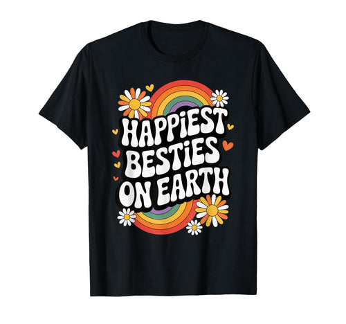 Happiest Besties Earth Rainbow Matching T-Shirt - Unique Graphic Unisex - T-Shirt, Sweatshirt, Hoodie