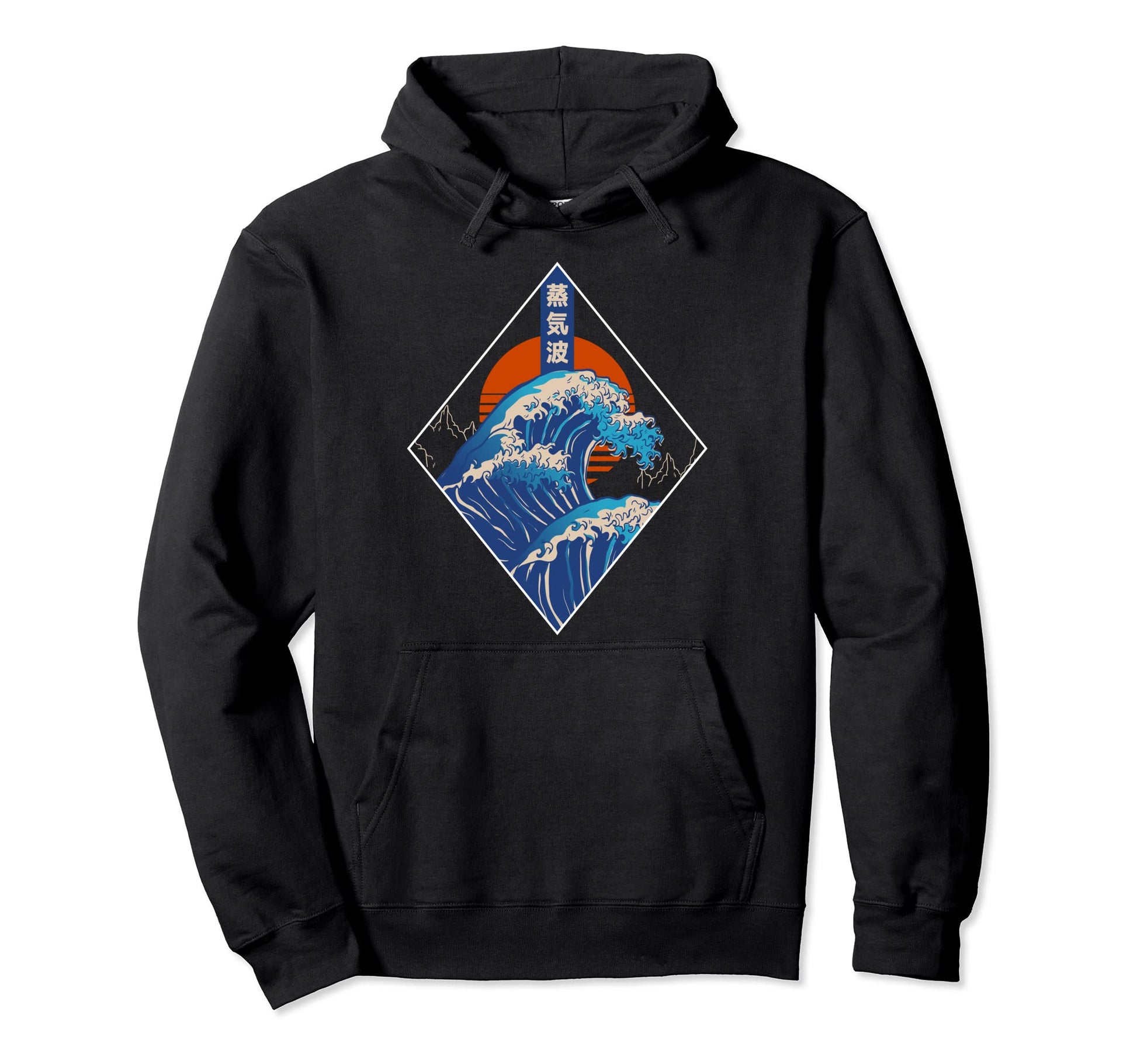Big Wave Vaporwave Aesthetic 80S Anime Hoodie - Unique Graphic for Adults - T-Shirt, Sweatshirt, Hoodie