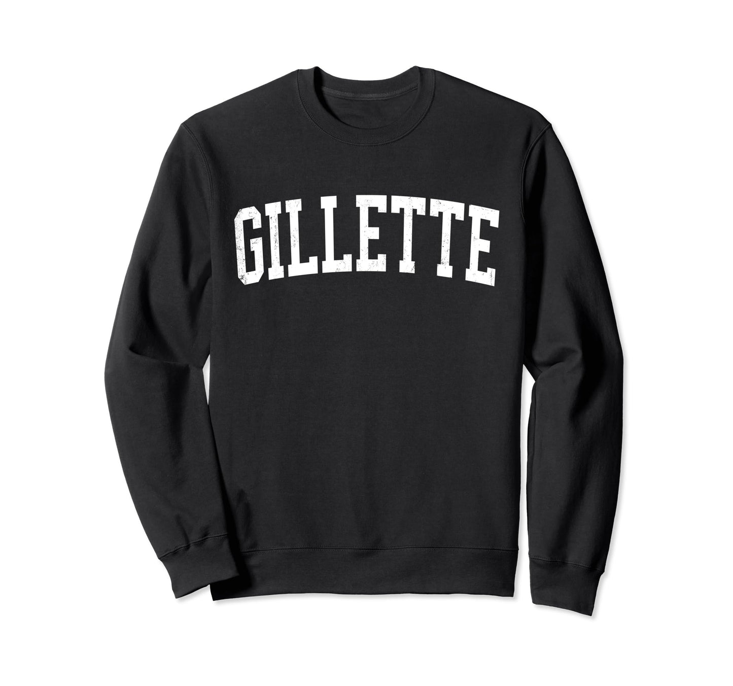 Gillette Wy Distressed White Sweatshirt - Casual Everyday Wear Men Women - T-Shirt, Sweatshirt, Hoodie