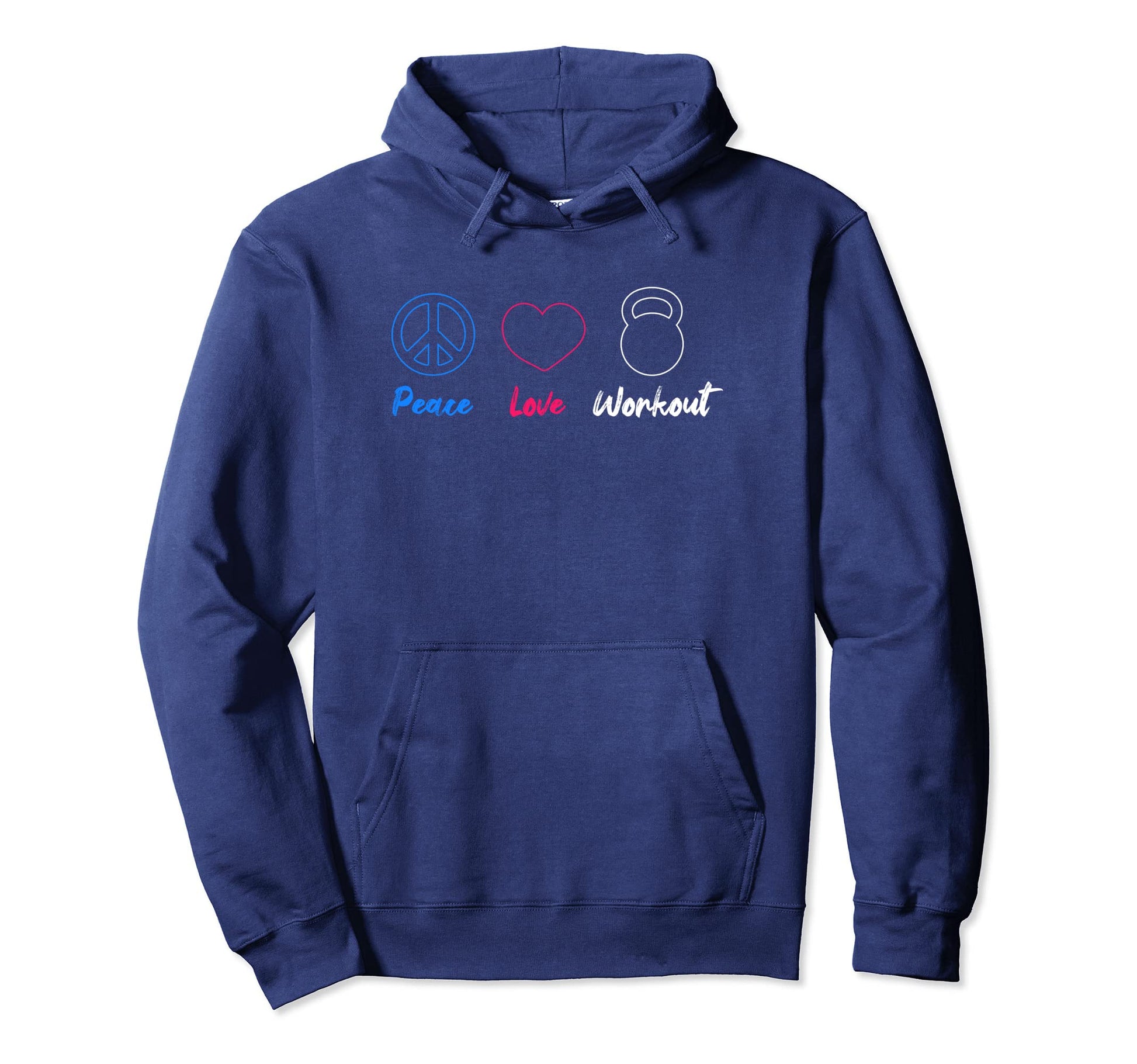 Peace Love Workout Hoodie - Unique Graphic for Adults - T-Shirt, Sweatshirt, Hoodie