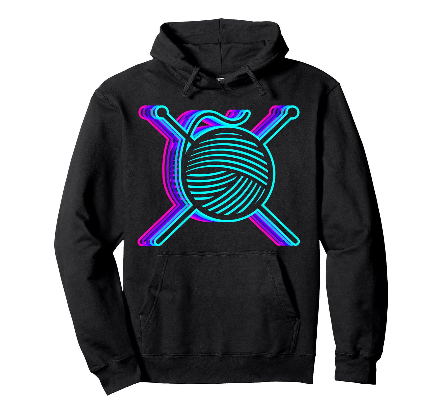 Knitting Knitter Crochet Yarn Vaporwave Hoodie - Streetwear Style Unisex - T-Shirt, Sweatshirt, Hoodie