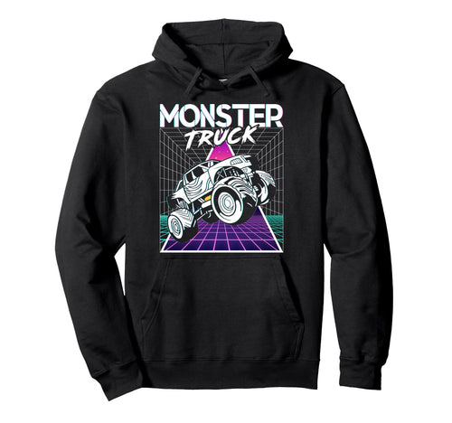 Vaporwave Aesthetic Monster Truck Hoodie - Trendy Graphic for Adults - T-Shirt, Sweatshirt, Hoodie