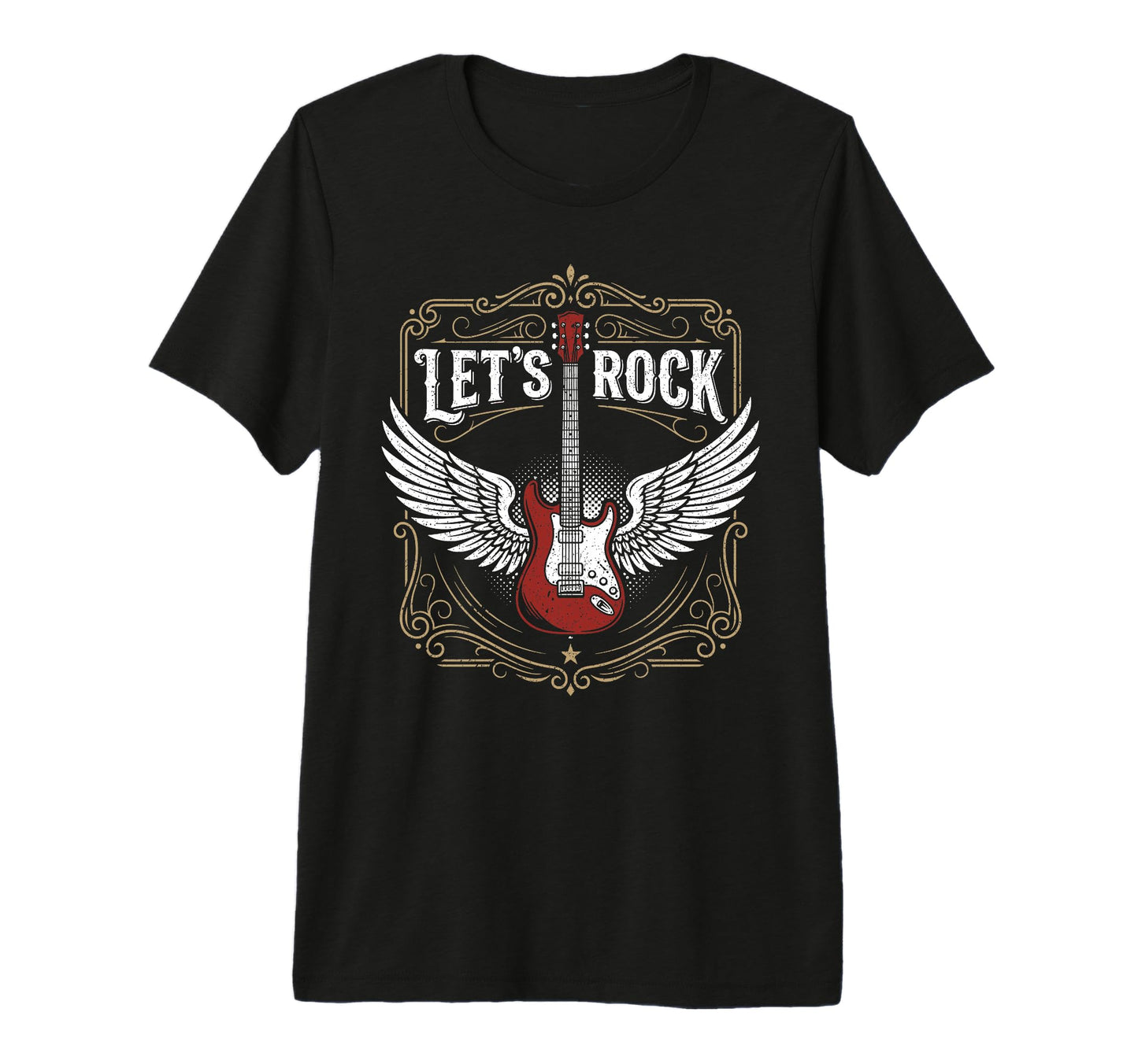 Lets Rock Electric Guitar Rock Band T-Shirt - Minimalist Print Unisex - T-Shirt, Sweatshirt, Hoodie