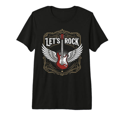 Lets Rock Electric Guitar Rock Band T-Shirt - Minimalist Print Unisex - T-Shirt, Sweatshirt, Hoodie
