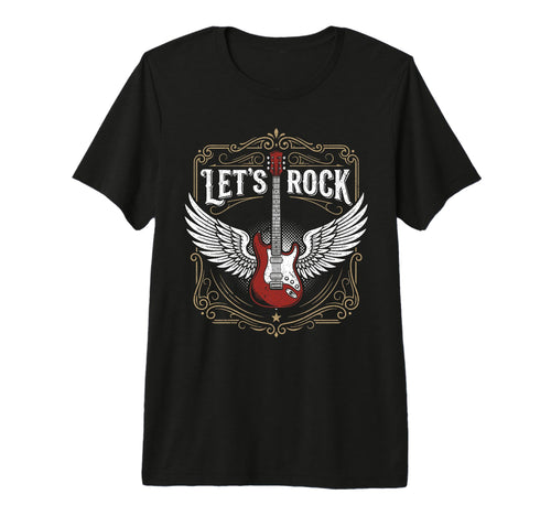 Lets Rock Electric Guitar Rock Band T-Shirt - Minimalist Print Unisex - T-Shirt, Sweatshirt, Hoodie