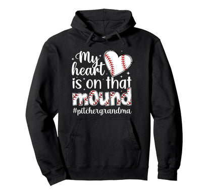 Proud Baseball Pitcher Grandma Hoodie - Minimalist Print Men Women - T-Shirt, Sweatshirt, Hoodie
