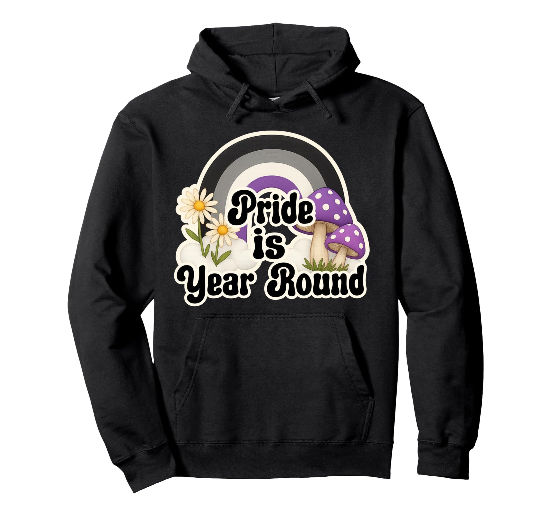 Rainbow Pride Is Year Round Daisies Hoodie - Unique Graphic for Adults - T-Shirt, Sweatshirt, Hoodie