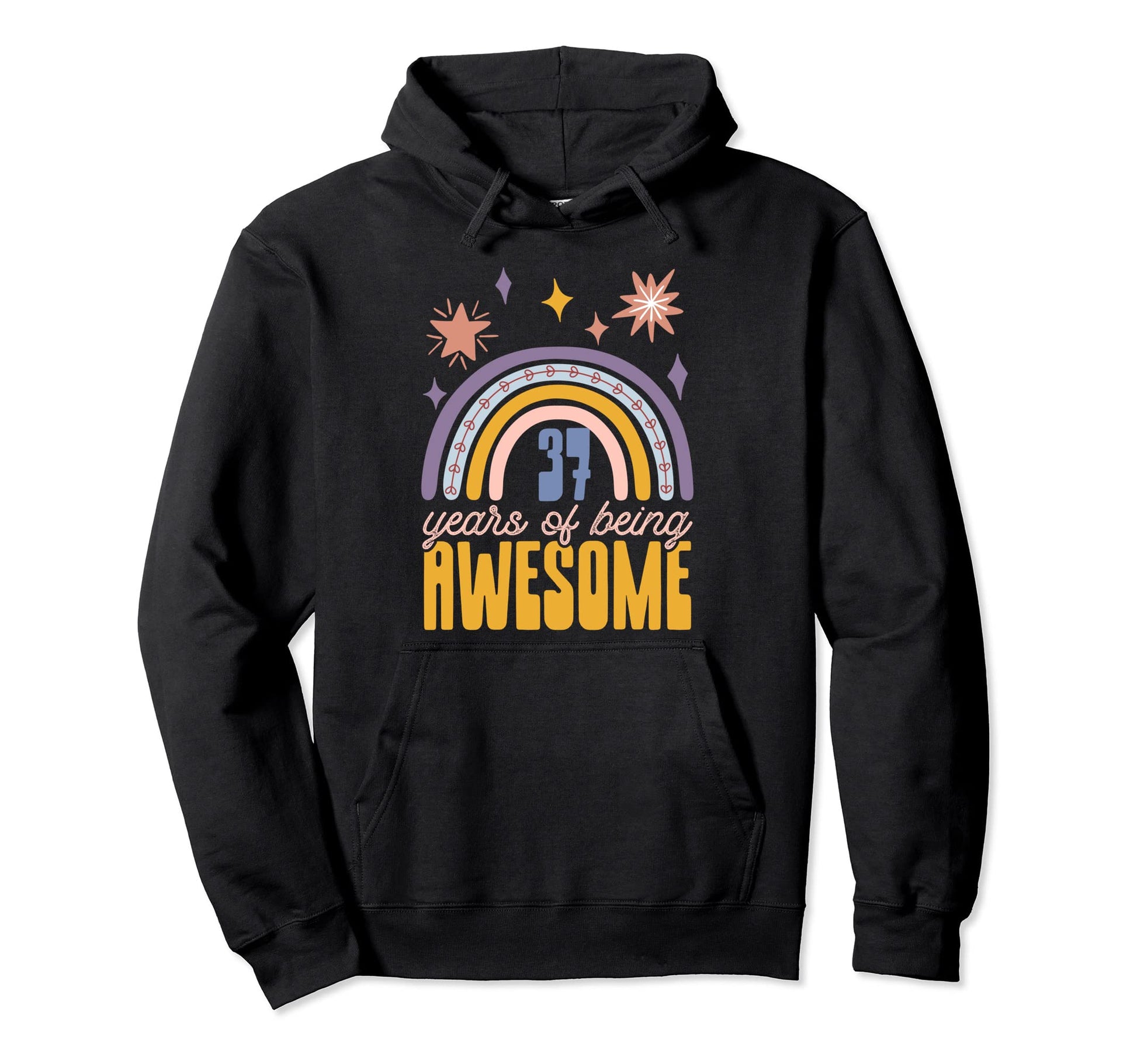 37 Years Being Awesome Free Spirit Flower Hoodie - Trendy Graphic Unisex - T-Shirt, Sweatshirt, Hoodie