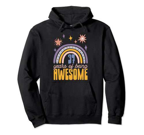37 Years Being Awesome Free Spirit Flower Hoodie - Trendy Graphic Unisex - T-Shirt, Sweatshirt, Hoodie