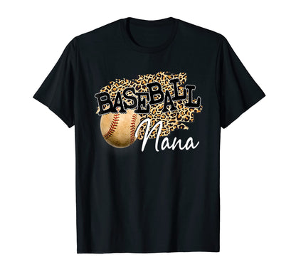 Baseball Nana Leopard Mothers Day T-Shirt - Streetwear Style Unisex - T-Shirt, Sweatshirt, Hoodie