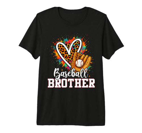 Baseball Brother Leopard Heart T-Shirt - Casual Everyday Wear for Adults - T-Shirt, Sweatshirt, Hoodie