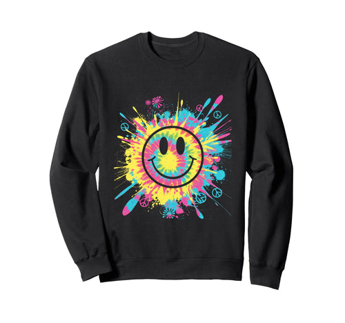 Peace Smile Hippie Groovy Festival Sweatshirt - Novelty Apparel Unisex - T-Shirt, Sweatshirt, Hoodie