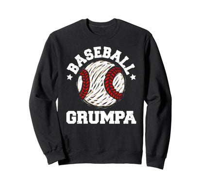 Baseball Grumpa Distressed Funny Sweatshirt - Streetwear Style Men Women - T-Shirt, Sweatshirt, Hoodie