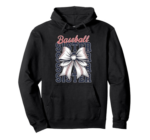 Baseball Sister Coquette Bow Hoodie - Streetwear Style for Adults - T-Shirt, Sweatshirt, Hoodie