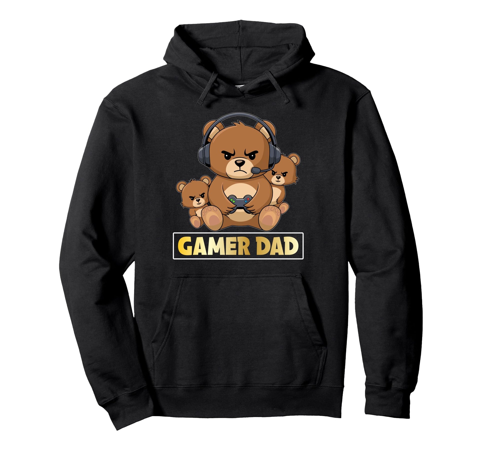 Gamer Dad Bear Fathers Day Dads Father Hoodie - Novelty Apparel Unisex - T-Shirt, Sweatshirt, Hoodie