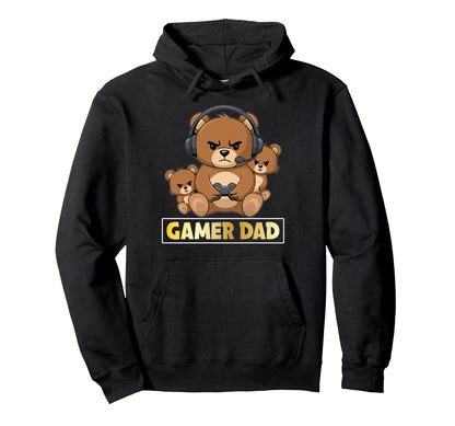 Gamer Dad Bear Fathers Day Dads Father Hoodie - Novelty Apparel Unisex - T-Shirt, Sweatshirt, Hoodie