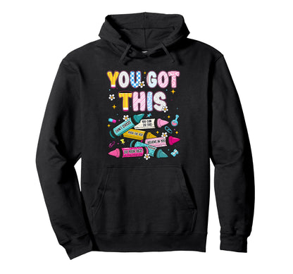You Got This Dont Stress Rock Test Test Day Hoodie - Graphic Print Unisex - T-Shirt, Sweatshirt, Hoodie