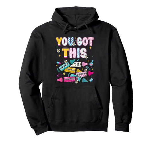 You Got This Dont Stress Rock Test Test Day Hoodie - Graphic Print Unisex - T-Shirt, Sweatshirt, Hoodie