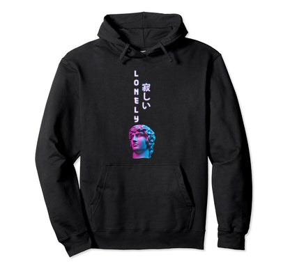 Lonely Vaporwave Aesthetic Japanese Hoodie - Fun Novelty Design for Adults - T-Shirt, Sweatshirt, Hoodie