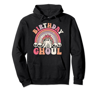 Birthday Ghoul Rainbow Ghost Halloween Hoodie - Graphic Print for Adults - T-Shirt, Sweatshirt, Hoodie